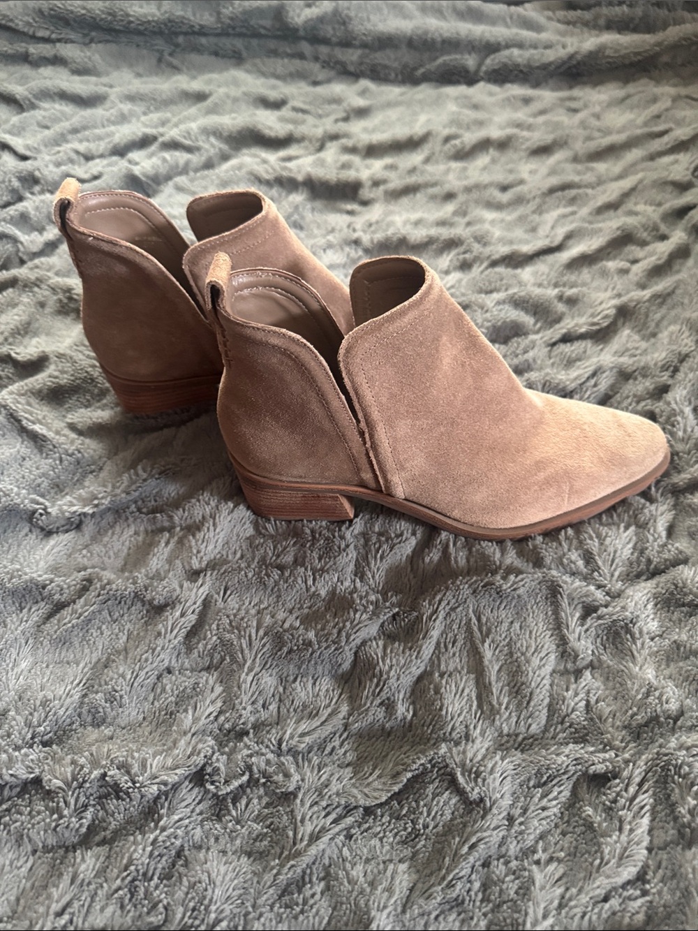 Gianni Bini Taupe Suede Ankle Booties